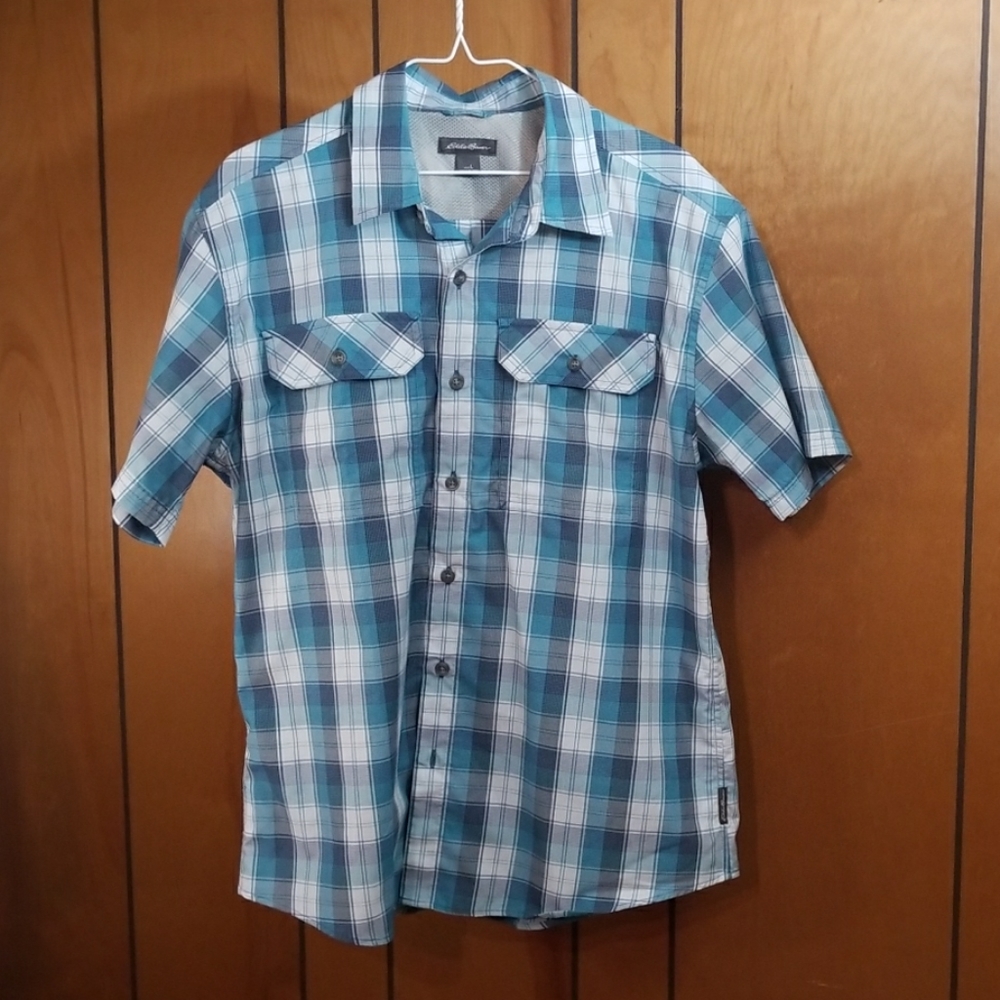 Eddie Bauer short sleeve button up size L